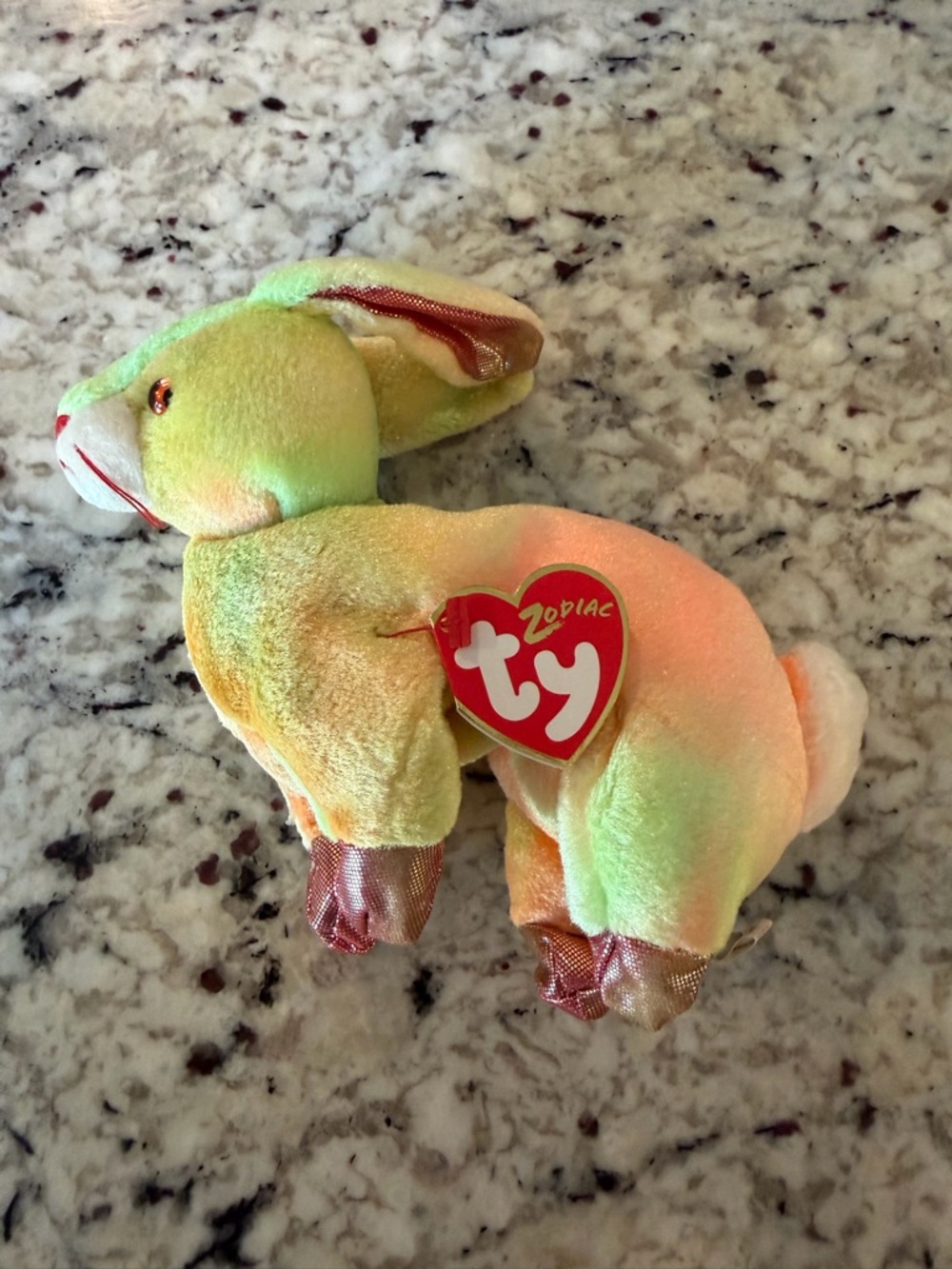 Ty Beanie Baby Zodiac Rabbit Plush Pastel Bunny Collectible Stuffed Animal